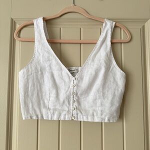 Madewell White Button-Front Tank Top